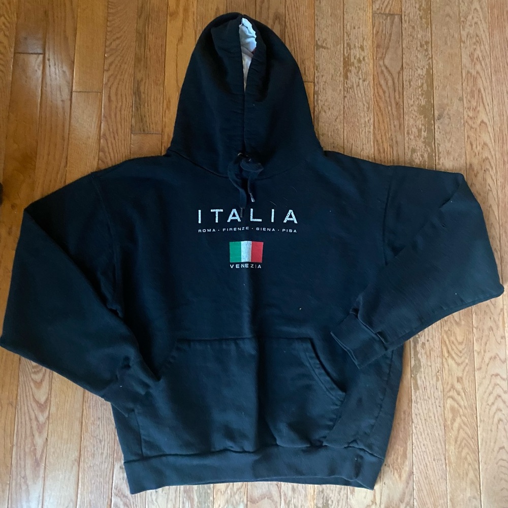 Italia black Italy flag hoodie